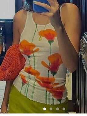 Birthday Girl hand painted poppy tank top